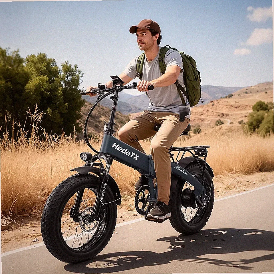 12Ah Folding Electric Bike for Adults 20"×4.0 Fat Tire Electric Bicycle 7 Speed