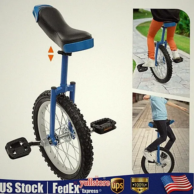 16" Unicycle One-Wheel Bike Kids Adults Beginner Outdoor Sports Self Balancing