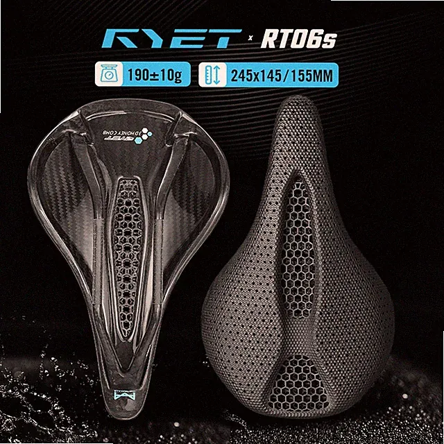 190g RYET 3D Printed Carbon Saddle 145/155mm for Road MTB Gravel Cycling Parts