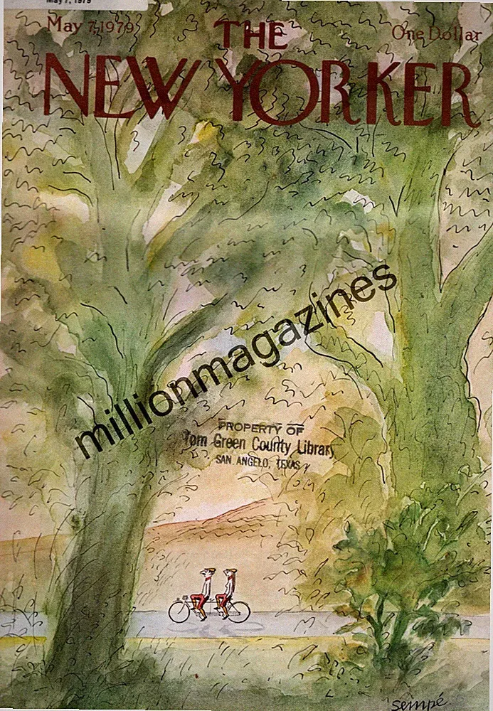1979 New Yorker May 7 - Tandem Bicycle in the Park - Sempe