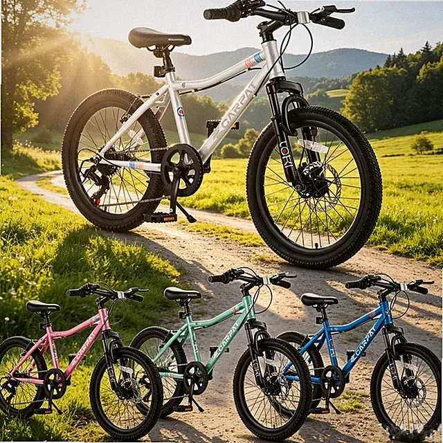 20 Inch Kids Mountain Bike 7-Speed Boys Girls Bicycle with Front Suspension