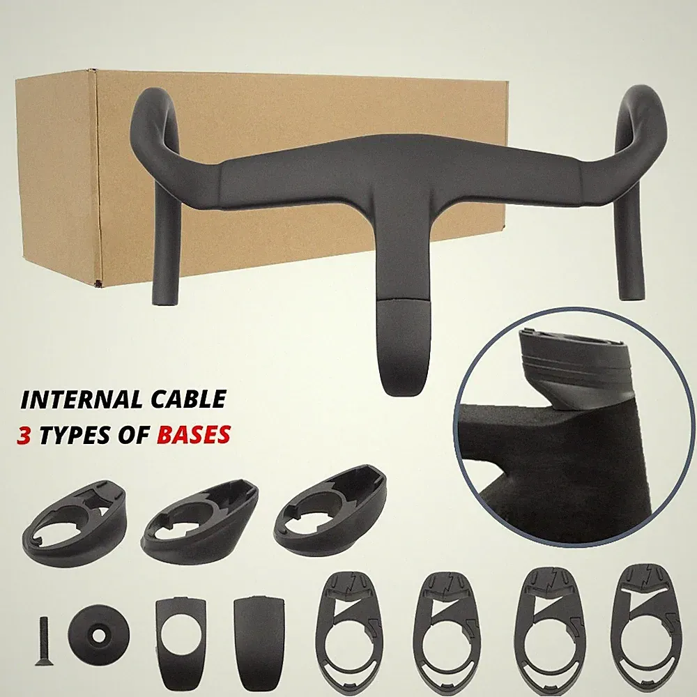 7 ° Road Bicycle Carbon Drop Bar Internal Cable Integrated Handle with Spacers