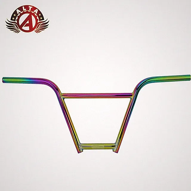 ALTA Chromoly 750 Freestyle High-Rise BMX Handlebar 11.5” Rise Oil Slick 22.2mm.