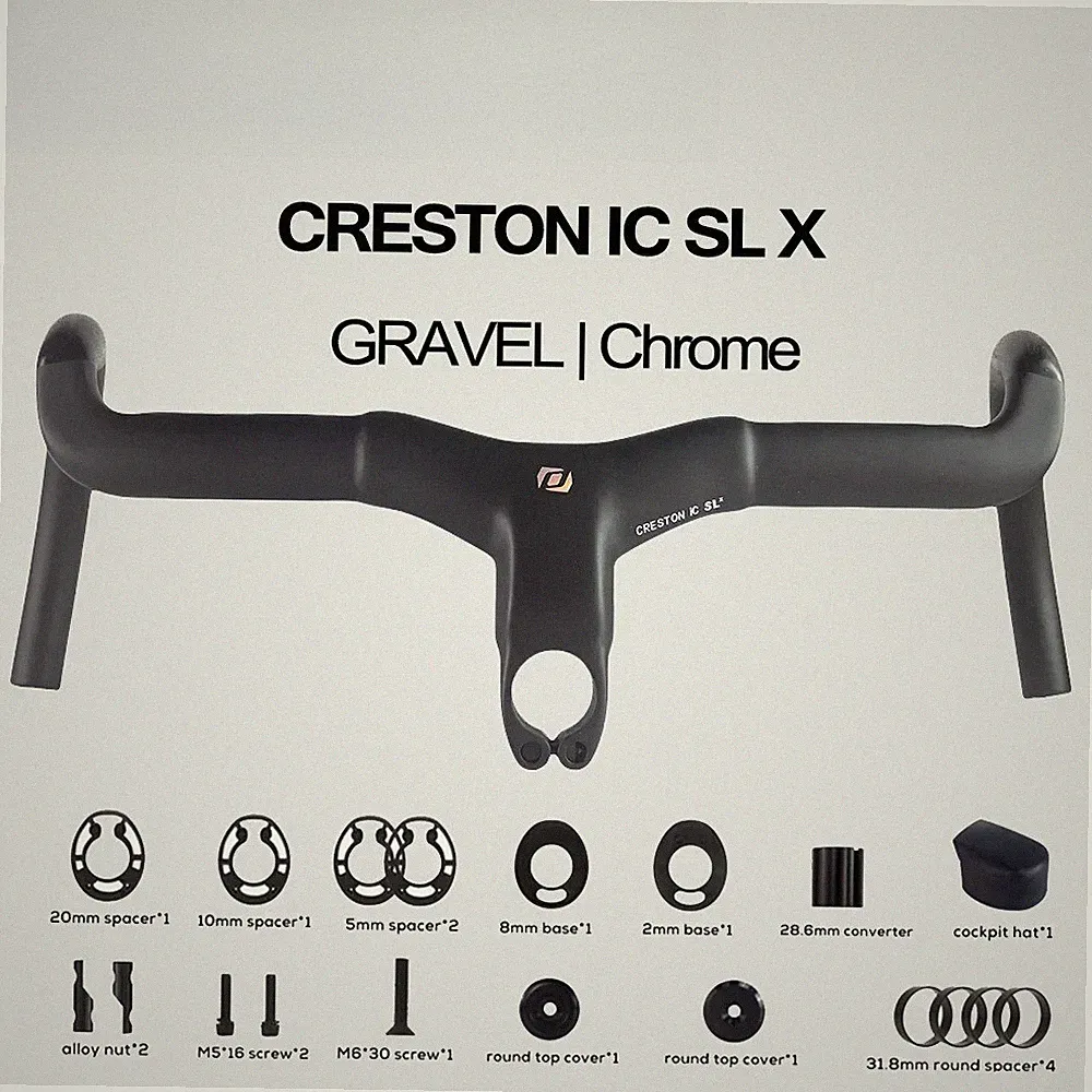 Gravel Bicycle Integrated 28.6/31.8mm Internal Cable Routing Carbon Handlebar