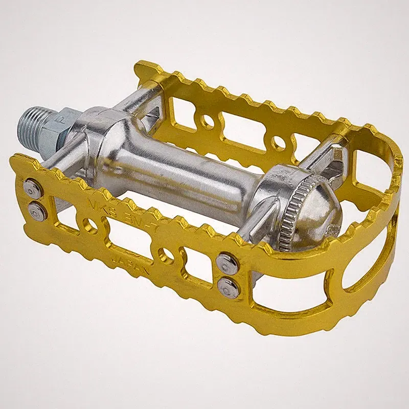MKS reissued BM-7 BMX bicycle pedals - 9/16" - GOLD
