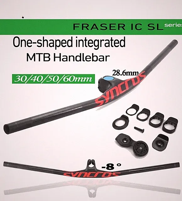 MTB FRASER IC SL 28.6mm -8 Degree Integrated Carbon Fiber Handlebar with Mount