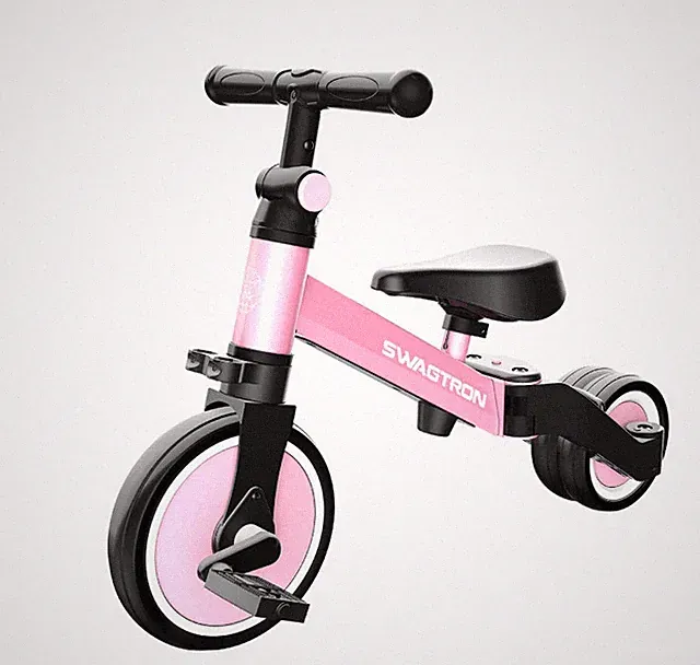 NEW SWAGTRON K7 3-in-1 Tricycle & Balance Bike for Kids Pink Free US Shipping