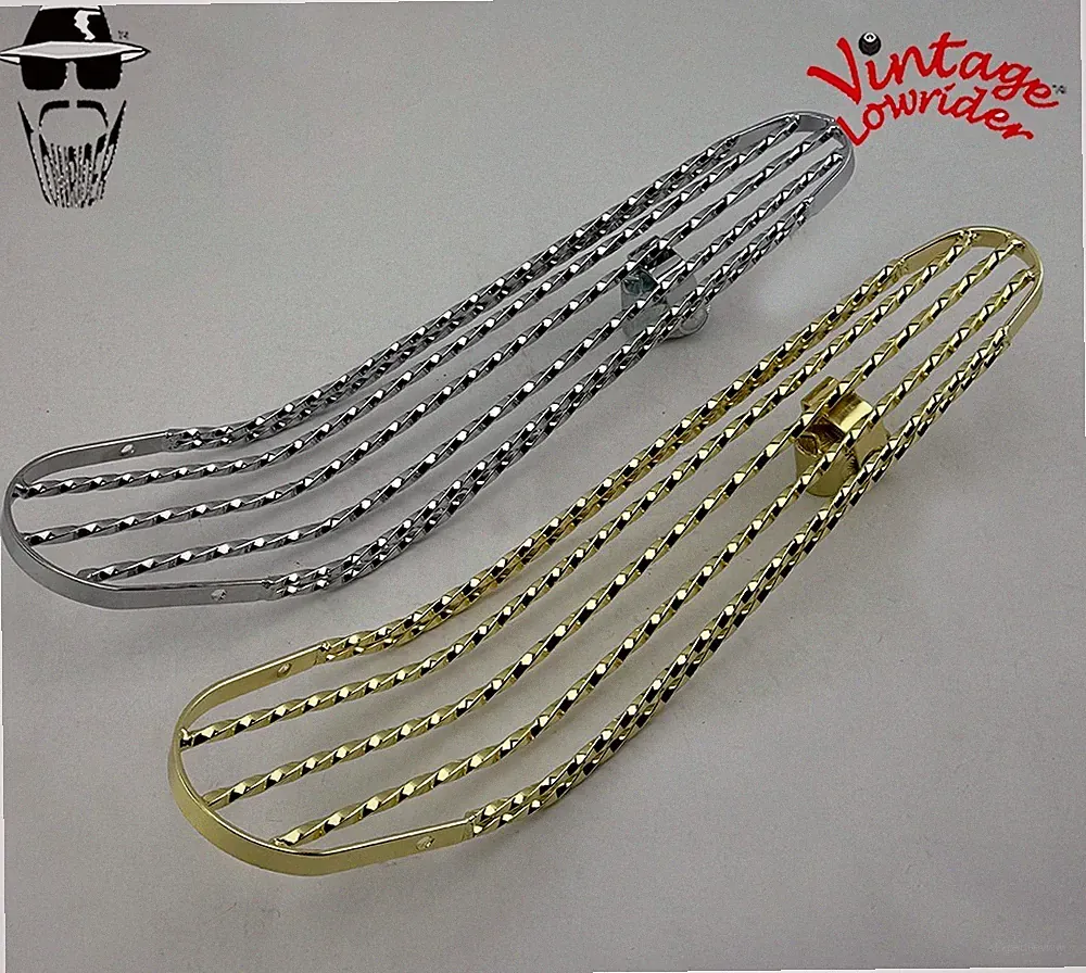 ORIGINAL Vintage Lowrider All SQUARE Twisted Bicycle Seat PAN in Chrome or Gold.