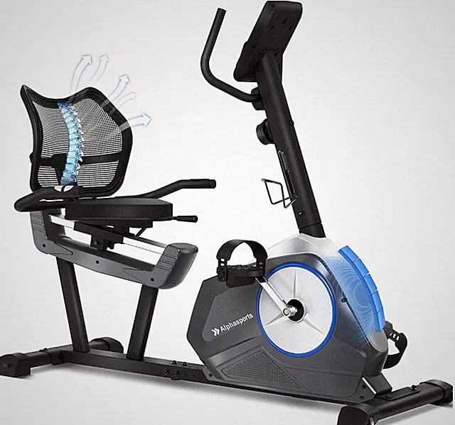 Recumbent Exercise Bike Home Stationary Bikes W/ APP Compatible & 16-Level