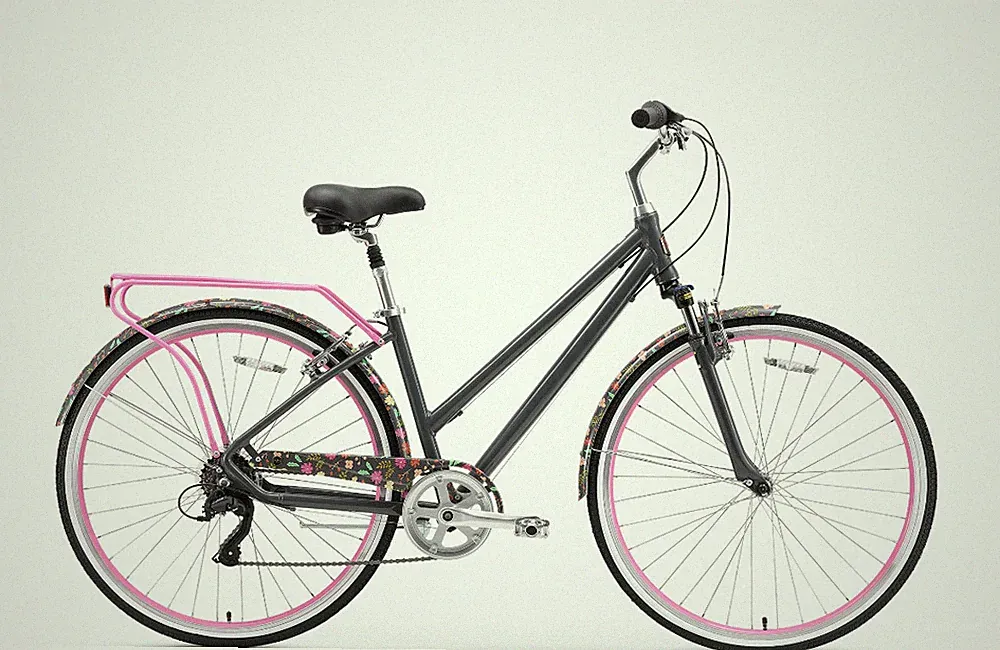 SIXTHREEZERO A/O Rosa Limited 7 28" Wheel Hybrid Bicycle - NEON FLOWER/PINK
