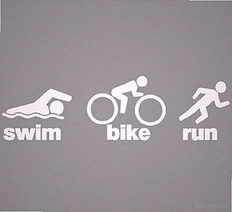 Triathlon - Swim Bike Run Decal symbol Sticker decal 2" x 7"
