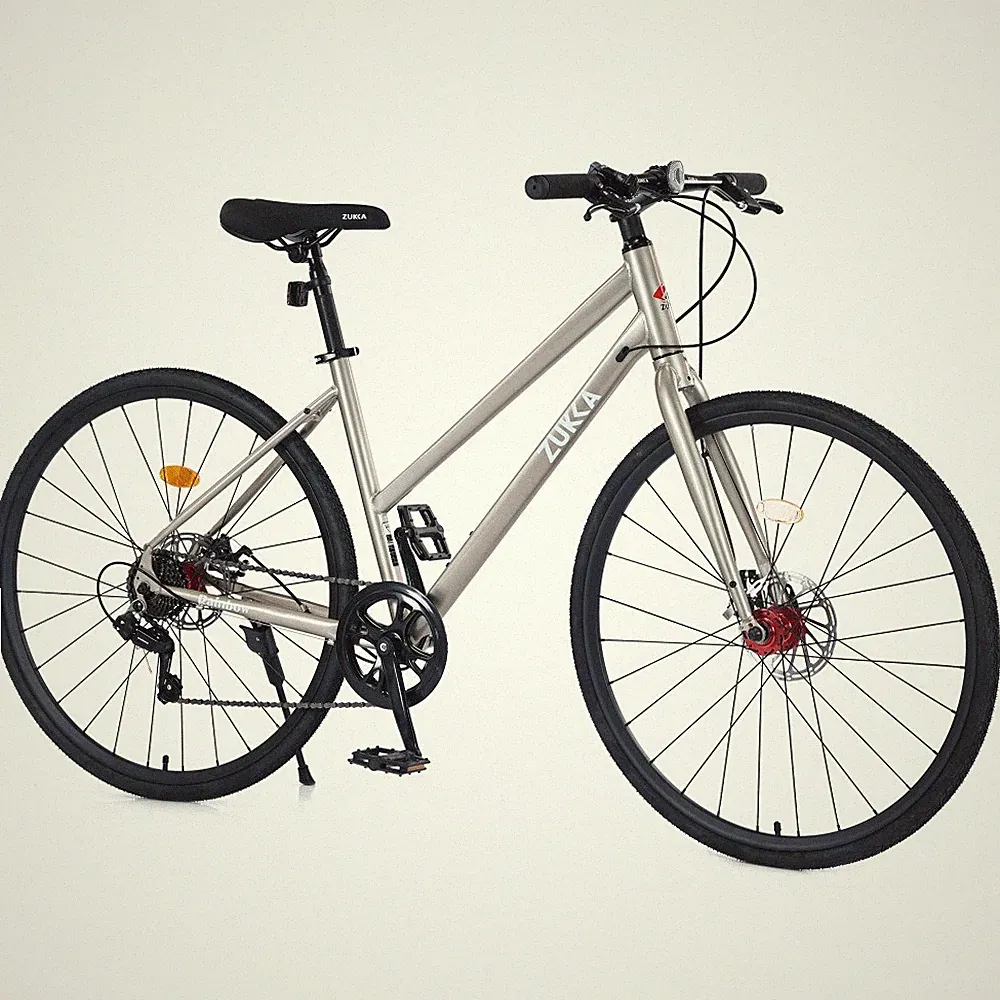 ZUKKA Shimano 7-Speed 700C Hybrid Bike for Men & Women,Disc Brakes,City Bicycle